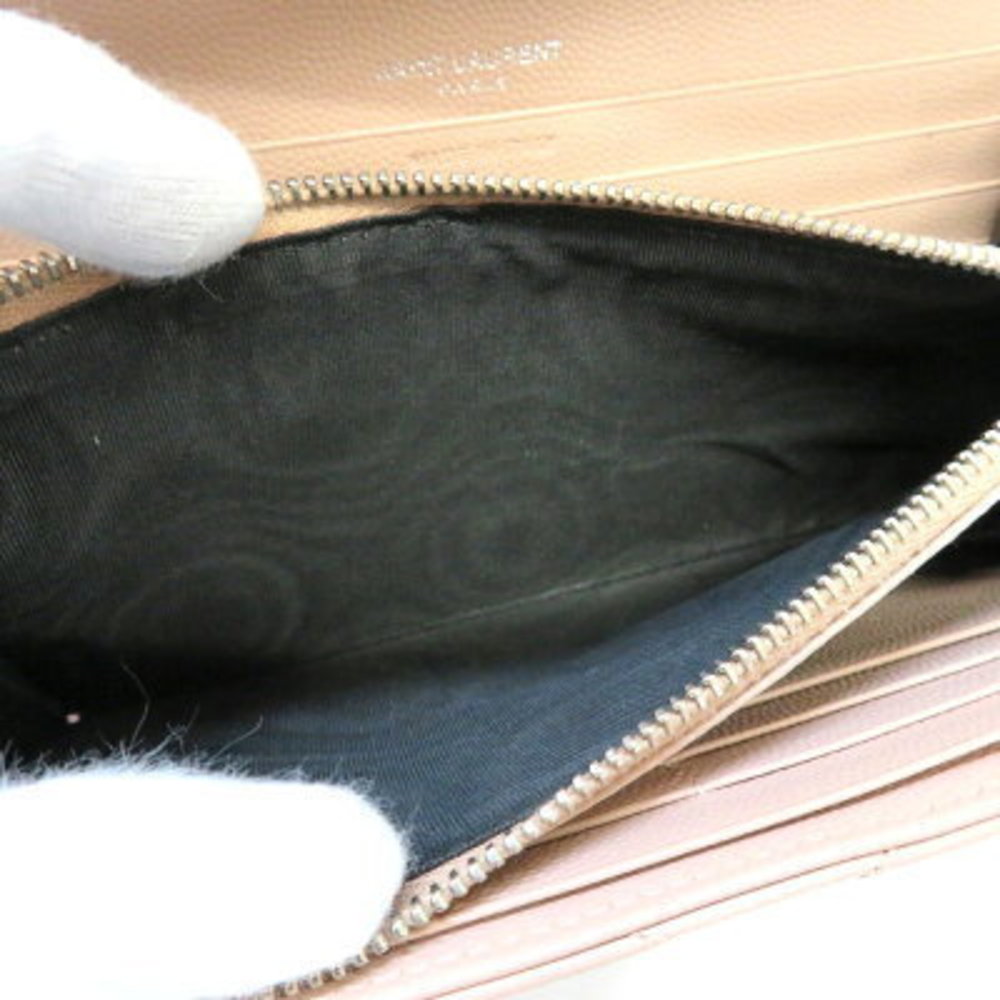SAINT LAURENT Flap Wallet Beige Leather YSL V - Picture 6 of 6